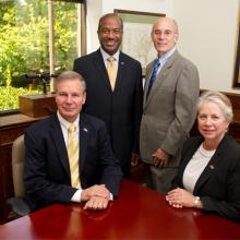 (Clockwise) President "Bud" Peterson, Dean Gary May, Provost Rafael Bras, and ISyE School Chair Jane Ammons