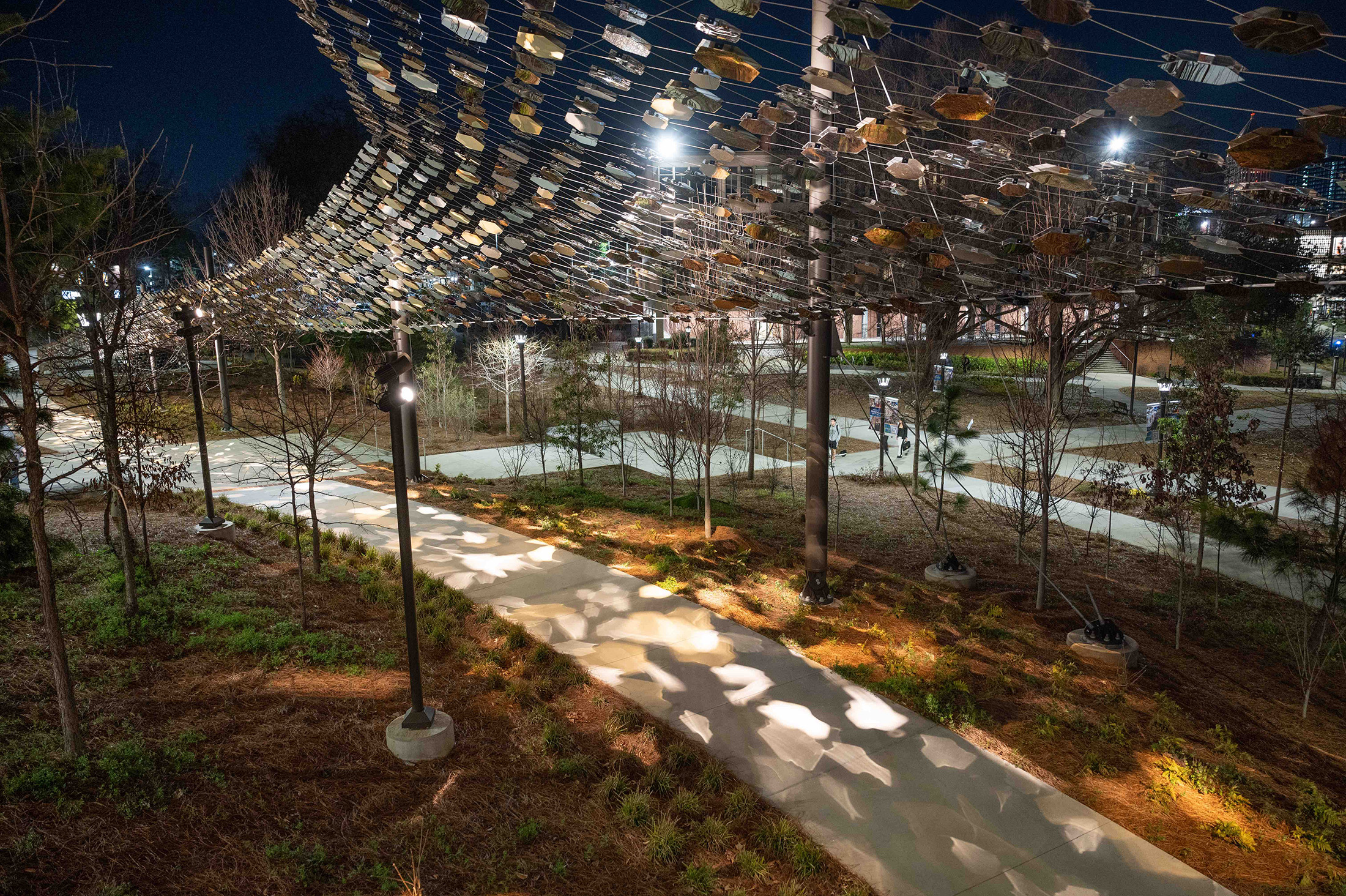 Georgia Tech campus scene at night
