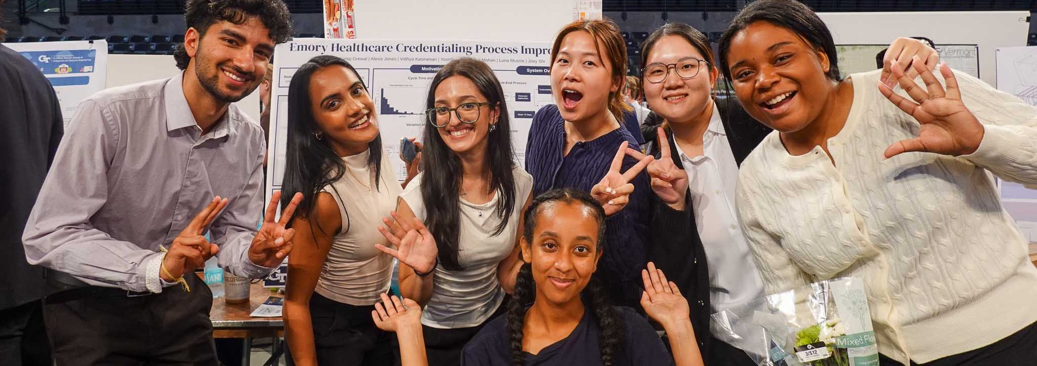 Happy students in a group photo