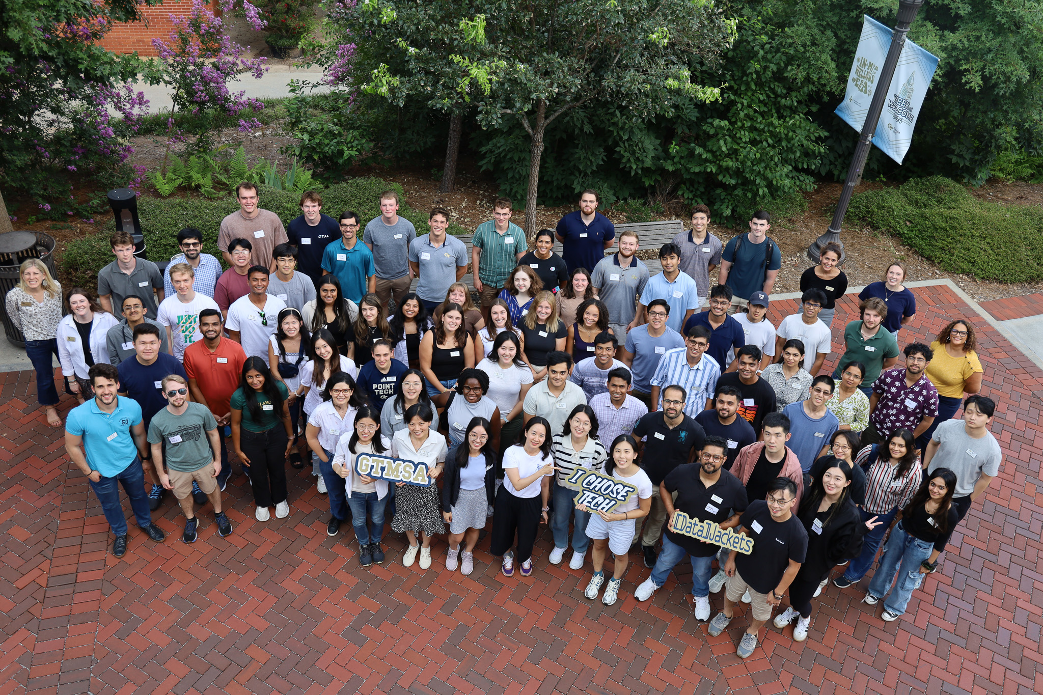Group of students lined up for an event