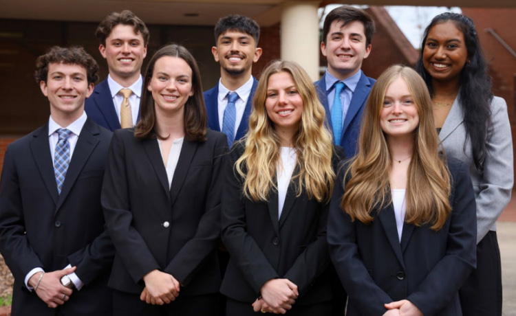 Team photo in the ISyE courtyard