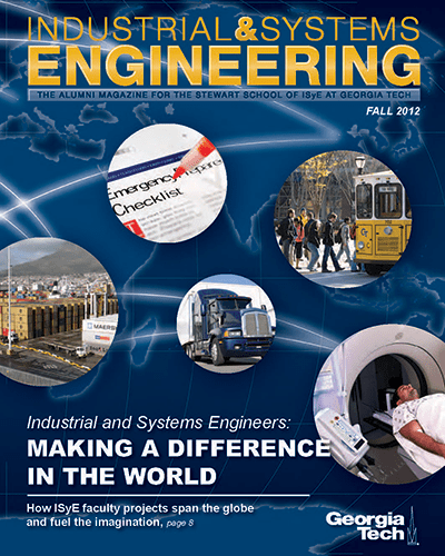 2012 ISyE magazine cover with trucks and various systems