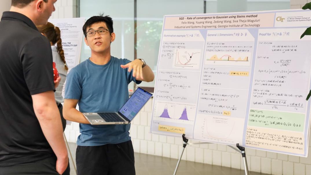 Felix Wang presenting his project