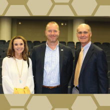 LeeAnn Muller, ISyE School Chair Edwin Romeijn, and Walter Muller