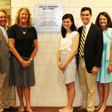 The family of esteemed ISyE faculty member Cecil Johnson at the ISyE studio dedication.