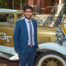 Harshil Goel, president of the Georgia Tech chapter of Alpha Pi Mu and International Ambassadors