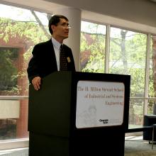 Chen Zhou, Ph.D., Associate Chair for Undergraduate Studies, served as Master of Ceremony during the awards.