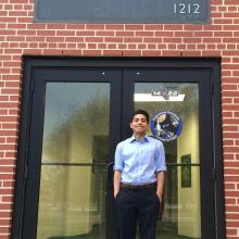 Sachin Mehta Outside the NASA Engineering Directorate