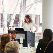 Pinar Keskinocak speaking at the ISyE Donor Appreciation