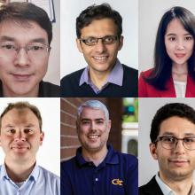 Pictured Left to Right: George Lan, Ashwin Pananjady, Yao Xie, Katya Scheinberg, Johannes Milz, Joel Sokol, and Juba Ziani